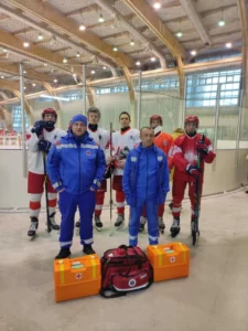 Дежурство скорой помощи на кубке Москвы по хоккею МХЛ